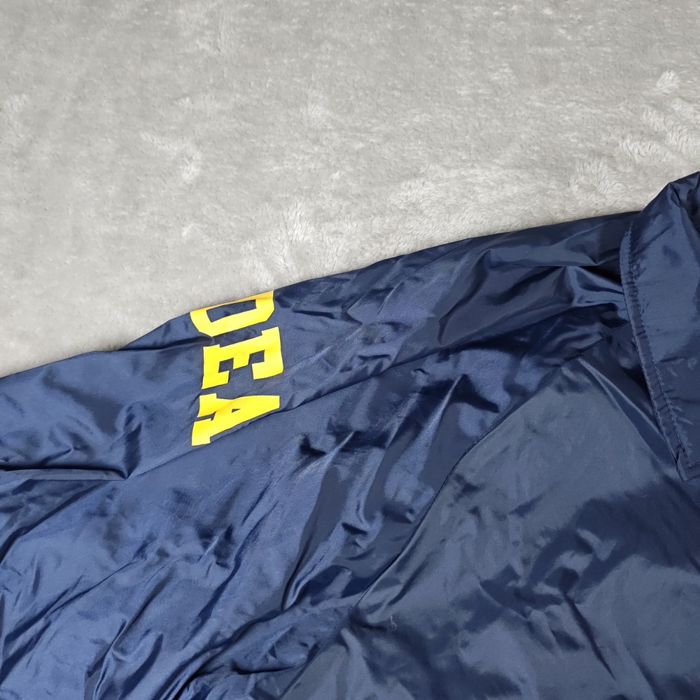 DEA Jacket Mens XL Navy Blue  LawPro Coach Windbreaker Waterproof Snap Front - Picture 4 of 9